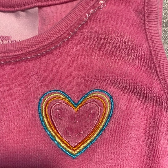 Pink and turquoise rainbow heart tanks and pants bundle - Picture 3 of 9